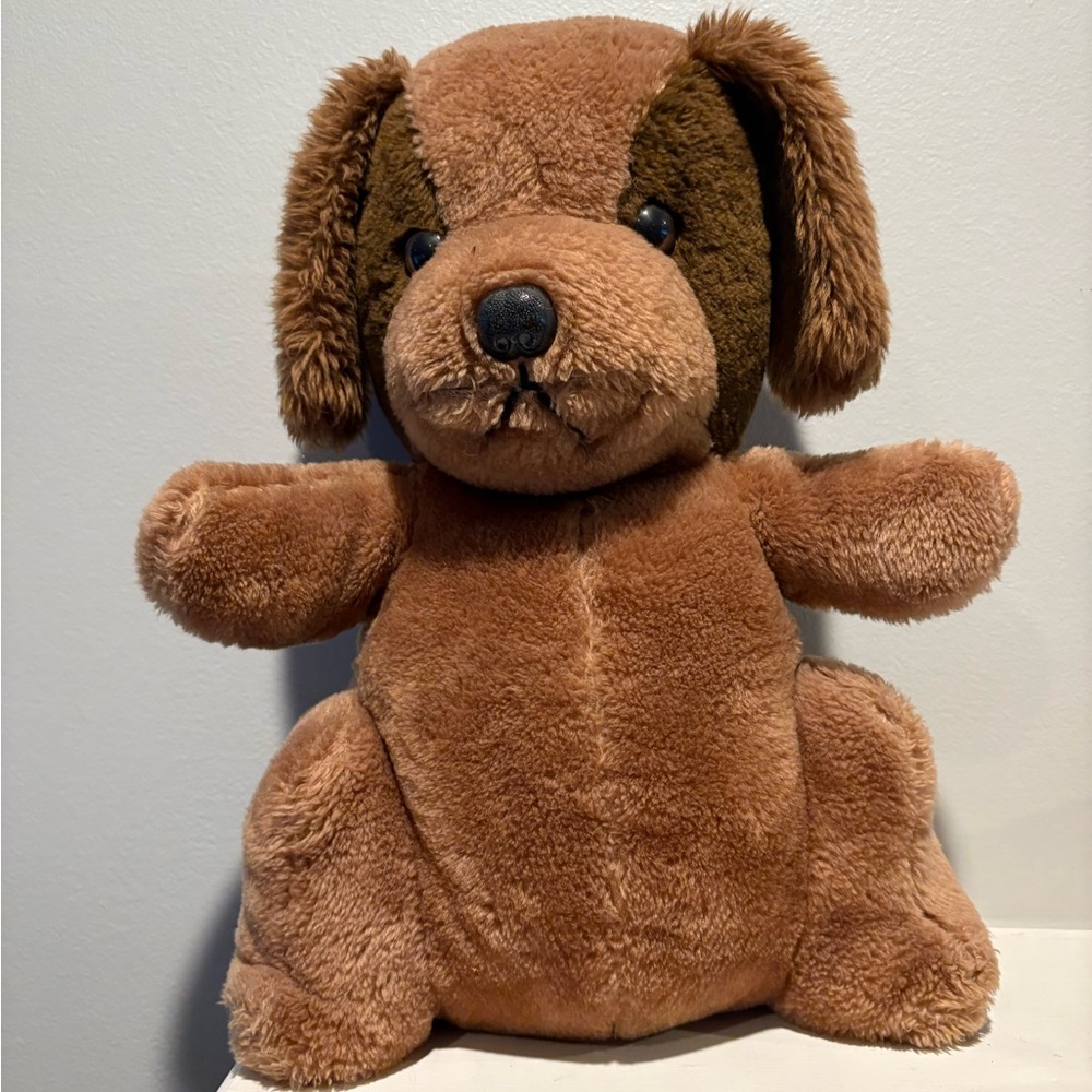 Vintage brown plush dog stuffed animal